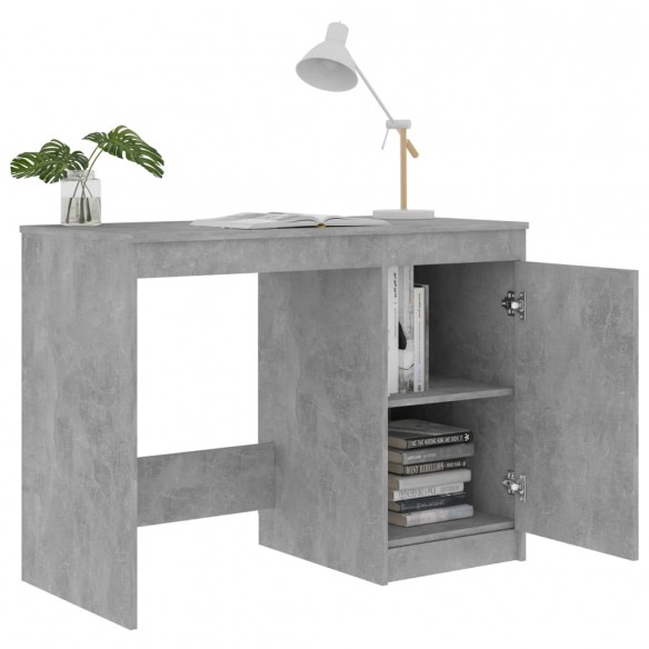 Bureau Gris béton 100x50x76 cm Bois d'ingénierie