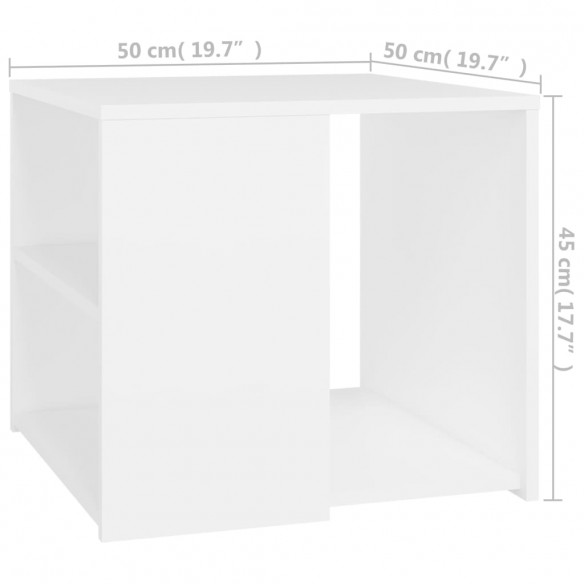 Table d'appoint Blanc 50x50x45 cm Aggloméré