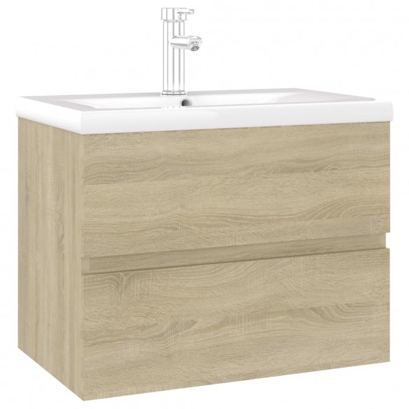 Armoire d'évier avec lavabo intégré Chêne sonoma Aggloméré