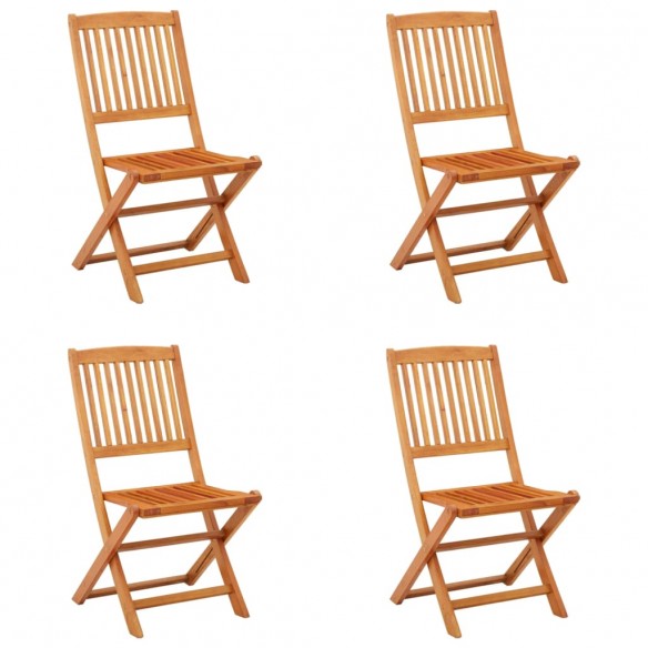 Chaises de jardin pliables 4 pcs Bois d'eucalyptus massif