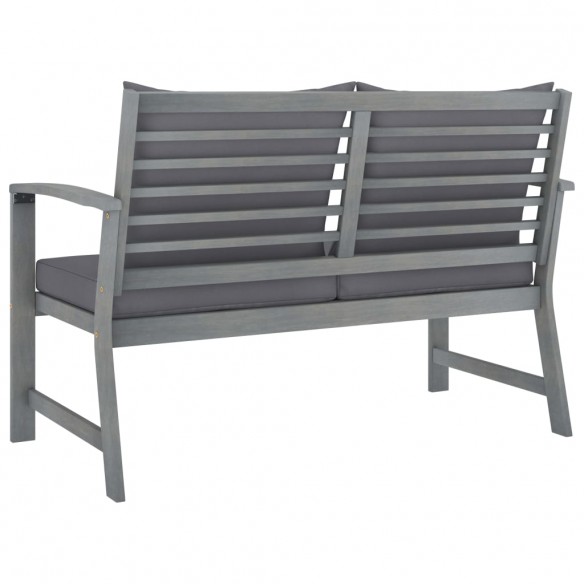 Banc de jardin 120cm et coussin gris foncé Bois solide d'acacia