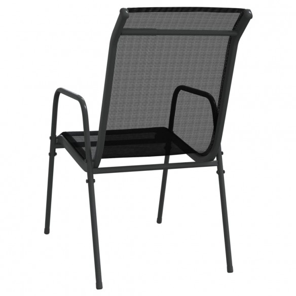 Chaises de jardin 2 pcs Acier et textilène Noir