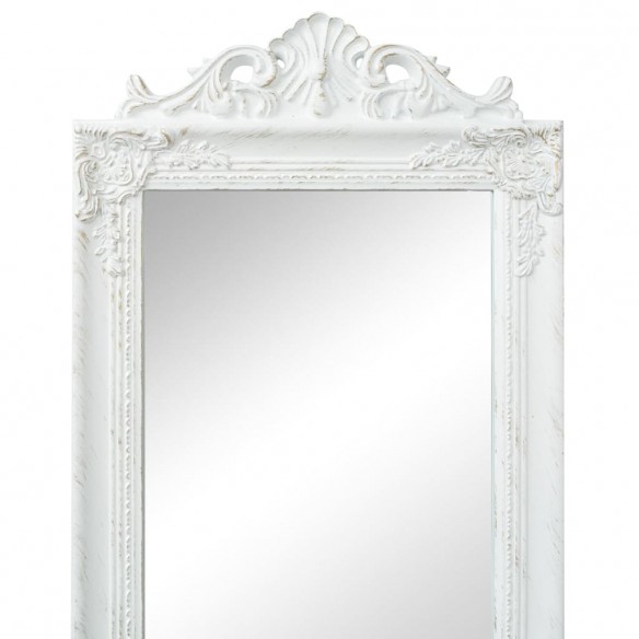 Miroir sur pied Style baroque 160x40 cm Blanc