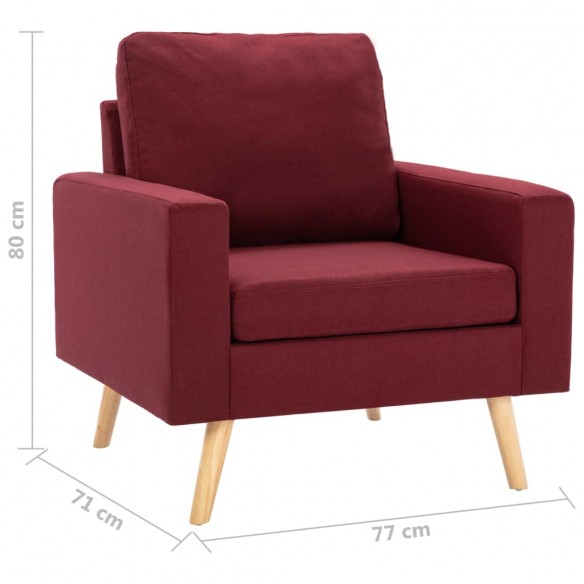 Fauteuil Rouge bordeaux Tissu