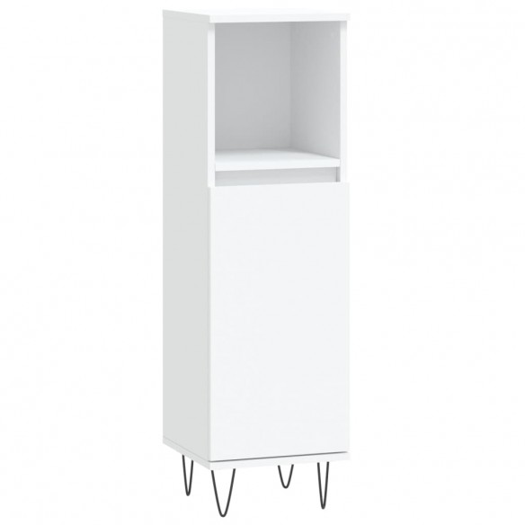 Ensemble de meubles salle de bain 3 pcs blanc bois d'ingénierie