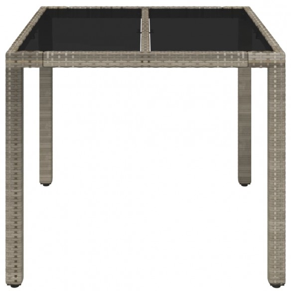 Table de jardin dessus en verre Gris 90x90x75 cm Résine tressée