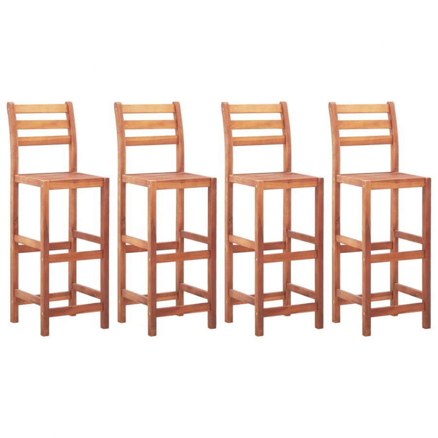 Chaises de bar lot de 4 bois d'acacia solide