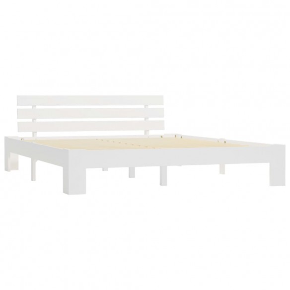 Cadre de lit Blanc Bois de pin massif 160 x 200 cm