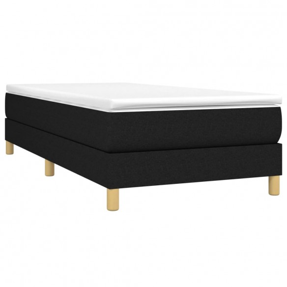 Cadre de lit avec matelas Noir 90x200 cm Tissu