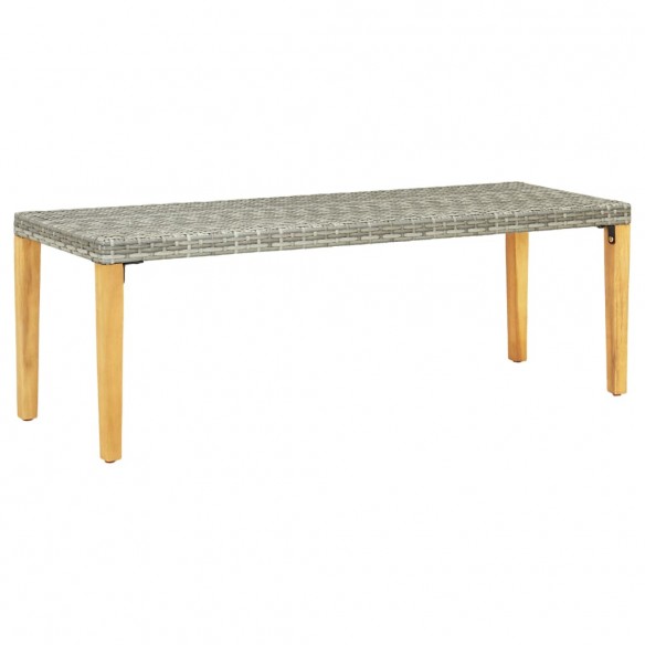 Banc de jardin 80 cm Résine tressée Gris