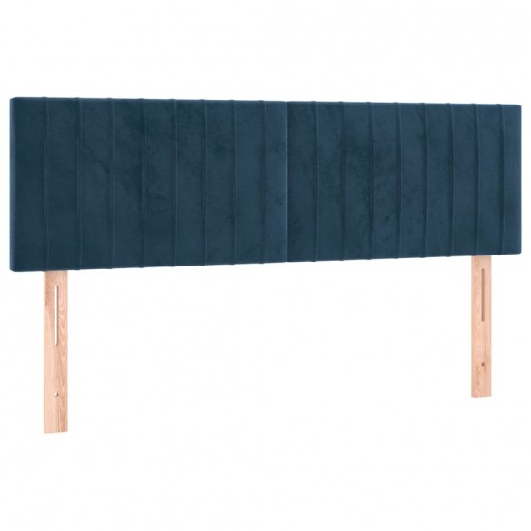 Têtes de lit 2 pcs Bleu foncé 72x5x78/88 cm Velours