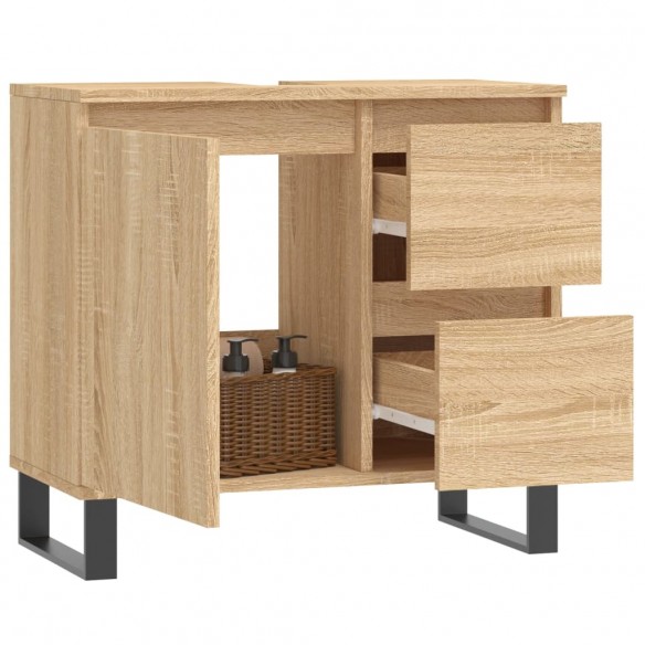 Armoire salle de bain chêne sonoma 65x33x60 cm