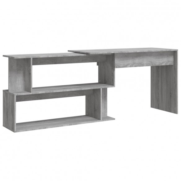 Bureau d'angle Sonoma gris 200x50x76 cm Bois d'ingénierie