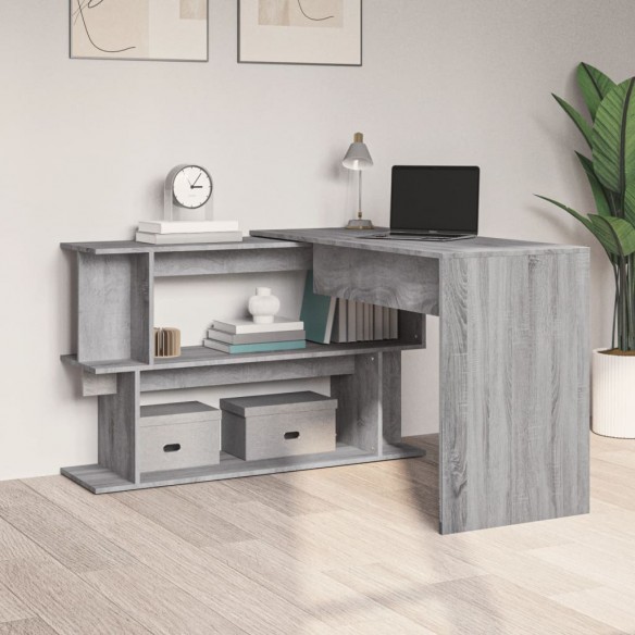 Bureau d'angle Sonoma gris 200x50x76 cm Bois d'ingénierie