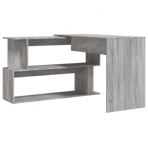 Bureau d'angle Sonoma gris 200x50x76 cm Bois d'ingénierie