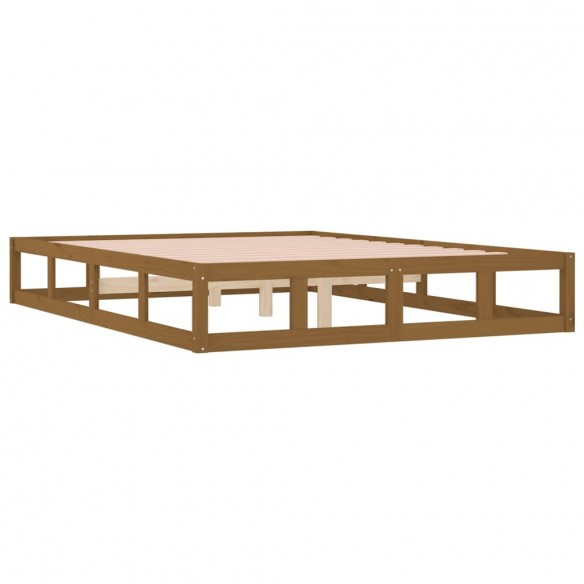 Cadre de lit Marron miel 200x200 cm Bois massif