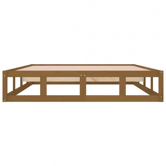 Cadre de lit Marron miel 200x200 cm Bois massif