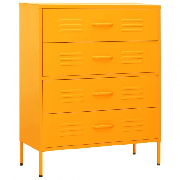 Commode Jaune moutarde 80x35x101,5 cm Acier