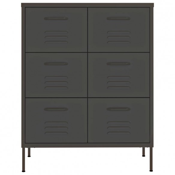 Armoire à tiroirs Anthracite 80x35x101,5 cm Acier