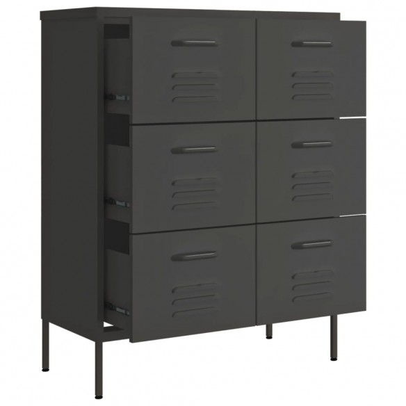 Armoire à tiroirs Anthracite 80x35x101,5 cm Acier