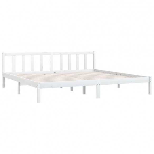 Cadre de lit Blanc Bois de pin massif 200x200 cm