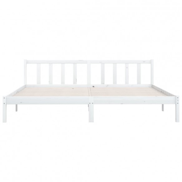 Cadre de lit Blanc Bois de pin massif 200x200 cm