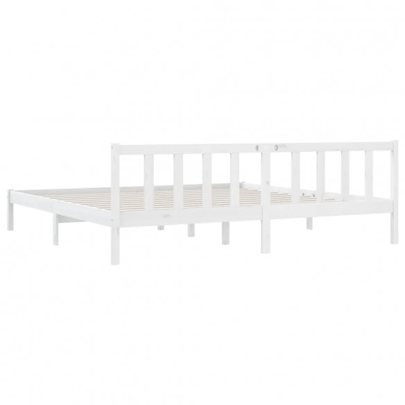 Cadre de lit Blanc Bois de pin massif 200x200 cm