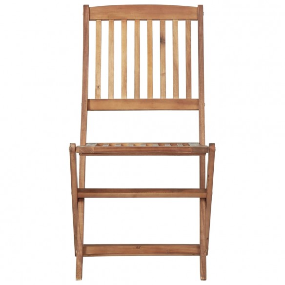 Chaises pliables d'extérieur avec coussins 8 pcs Bois d'acacia