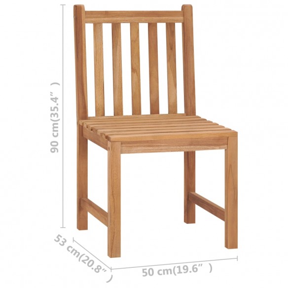 Chaises de jardin 2 pcs avec coussins Bois de teck massif