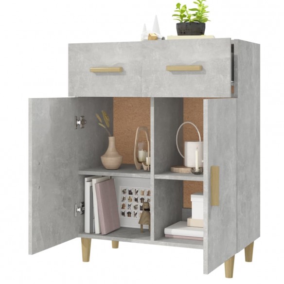 Buffet Gris béton 69,5x34x89 cm Bois d'ingénierie