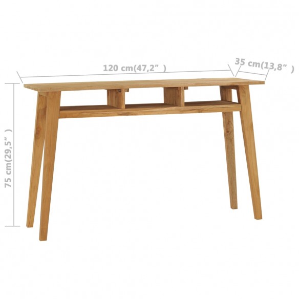 Table console 120x35x75 cm Bois de teck massif