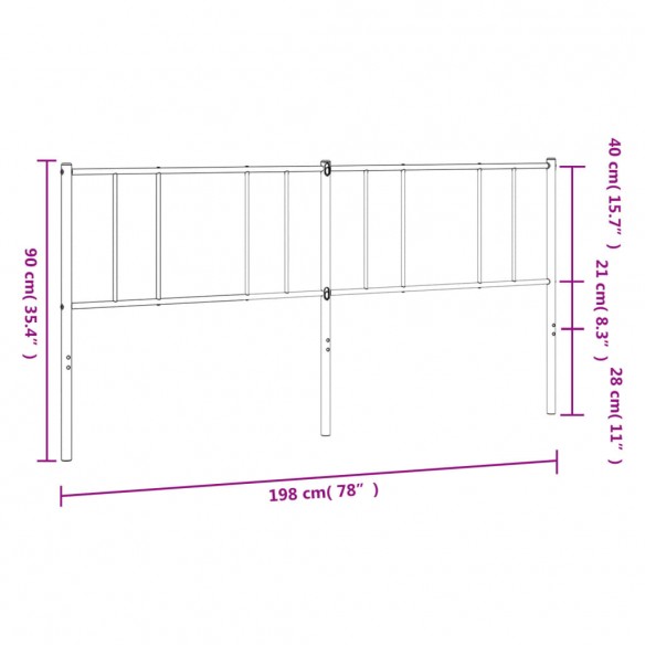 Tête de lit métal noir 193 cm