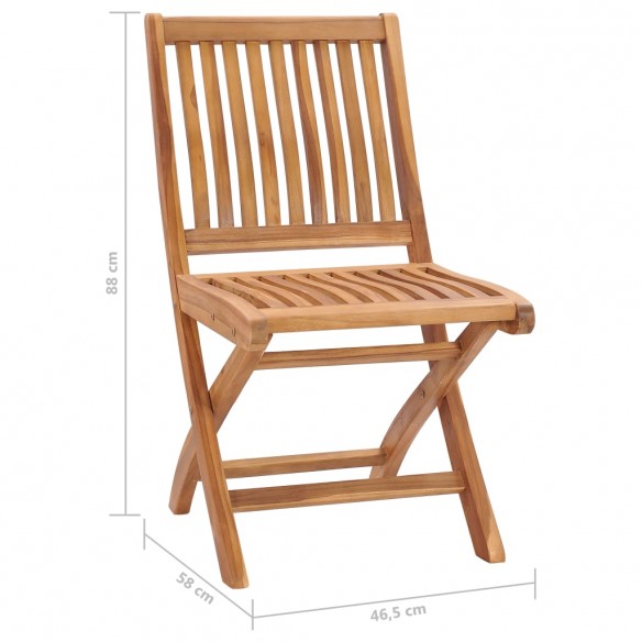 Chaises pliables de jardin 4 pcs Bois de teck solide