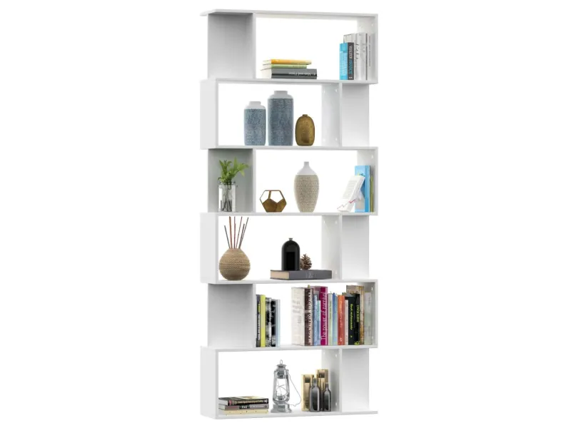 Bibliothèque/Séparateur de pièce Blanc 80x24x192 cm Aggloméré