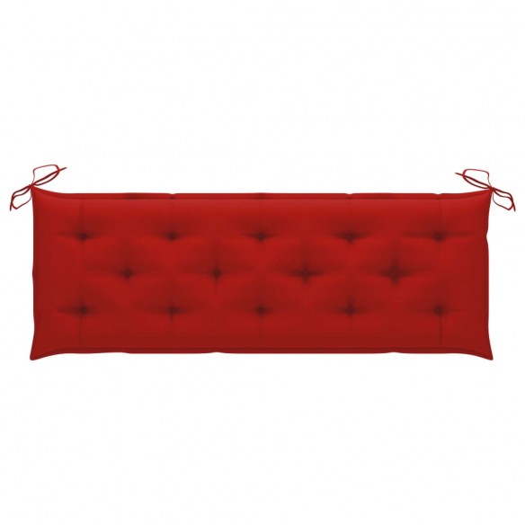 Banc de jardin empilable et coussin 159 cm Bois de teck massif