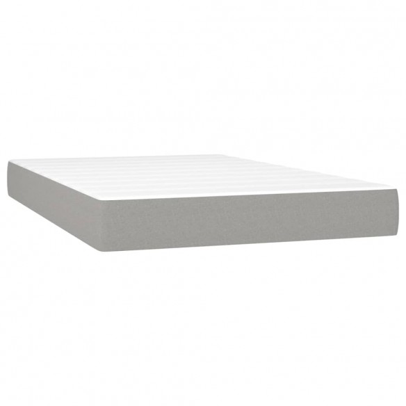 Cadre de lit matelas LED Gris clair 120x200 cm Tissu