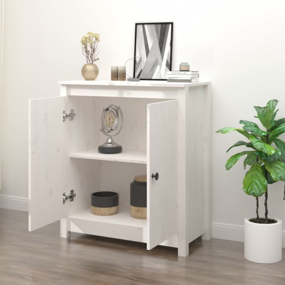 Buffet Blanc 70x35x80 cm Bois massif de pin