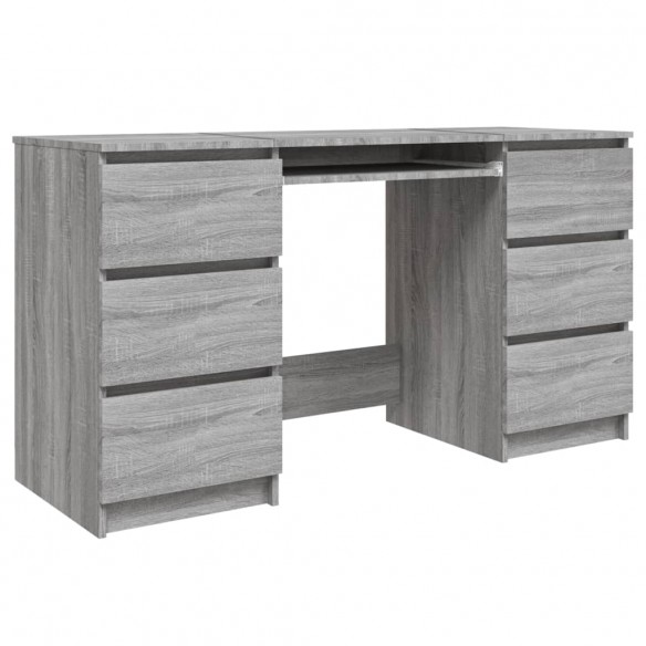 Bureau Sonoma gris 140x50x77 cm Bois d'ingénierie