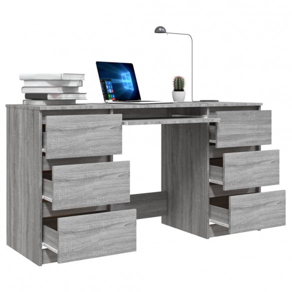 Bureau Sonoma gris 140x50x77 cm Bois d'ingénierie