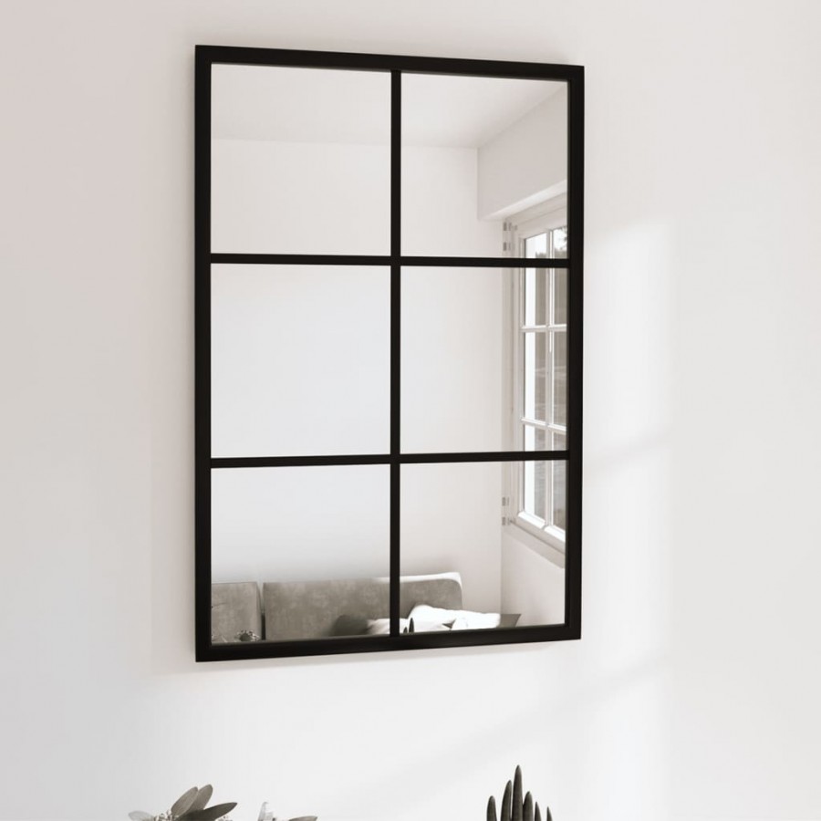 Miroir mural noir 60x40 cm métal