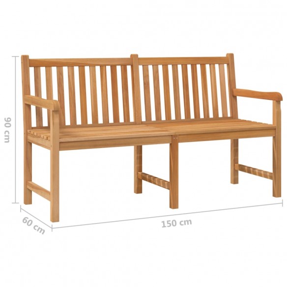 Banc de jardin 150 cm Bois de teck solide