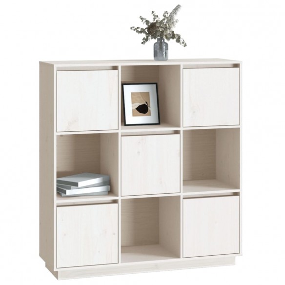 Buffet Blanc 110,5x35x117 cm Bois massif de pin