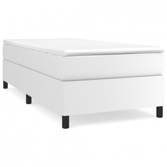 Cadre de lit avec matelas Blanc 90x200 cm Similicuir