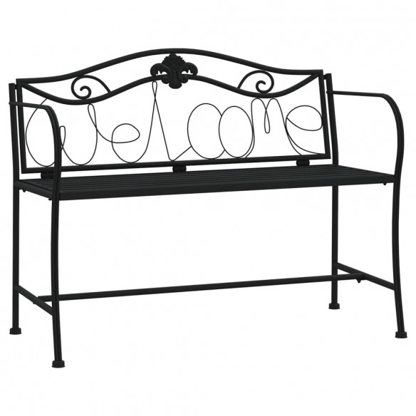 Banc de jardin 2 places 104 cm Noir Acier