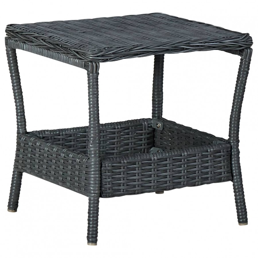 Table de jardin Gris foncé 45x45x46,5 cm Résine tressée