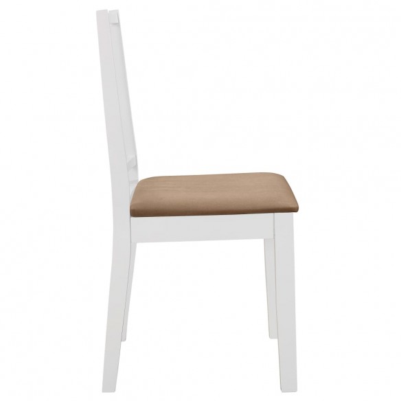 Chaises à manger avec coussins lot de 6 blanc bois solide