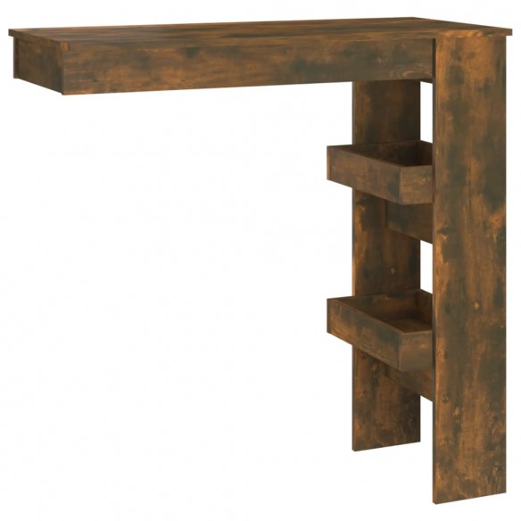 Table de bar murale Chêne fumé 102x45x103,5cm Bois d'ingénierie