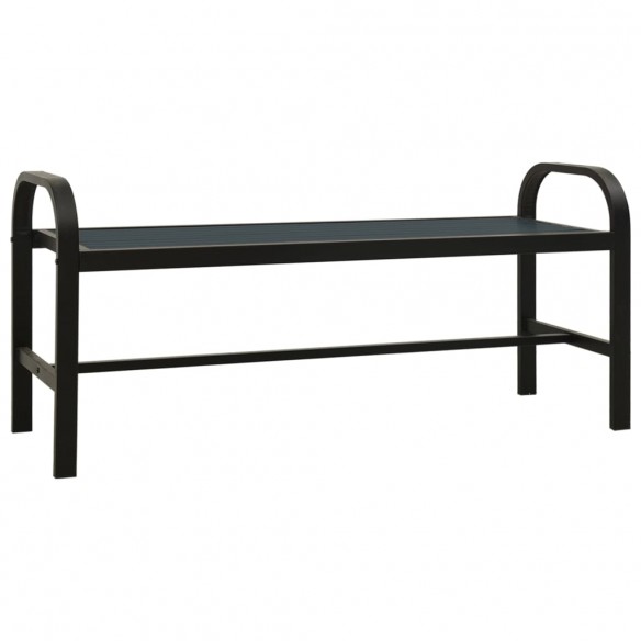 Banc de jardin 124,5 cm acier et WPC noir