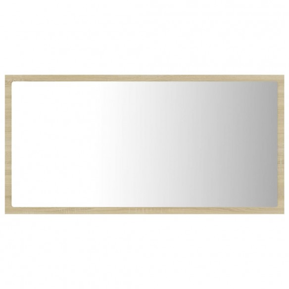 Miroir LED de salle de bain Chêne sonoma 80x8,5x37 cm Acrylique