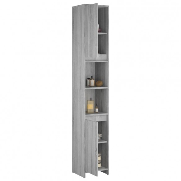 Armoire de bain Sonoma gris 30x30x183,5 cm Bois d'ingénierie